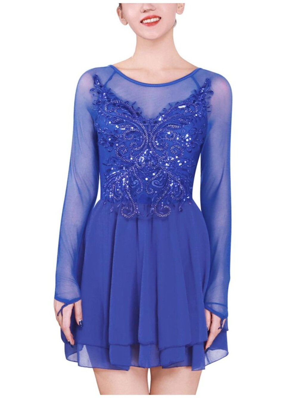ODASDO XXLA Figure Skating Dress Women Ice Skating Costumes Stock Image